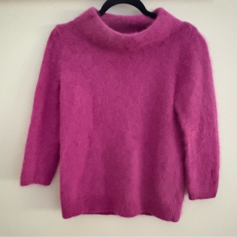 Moth Anthropologie Magenta Mock Neck Sweater